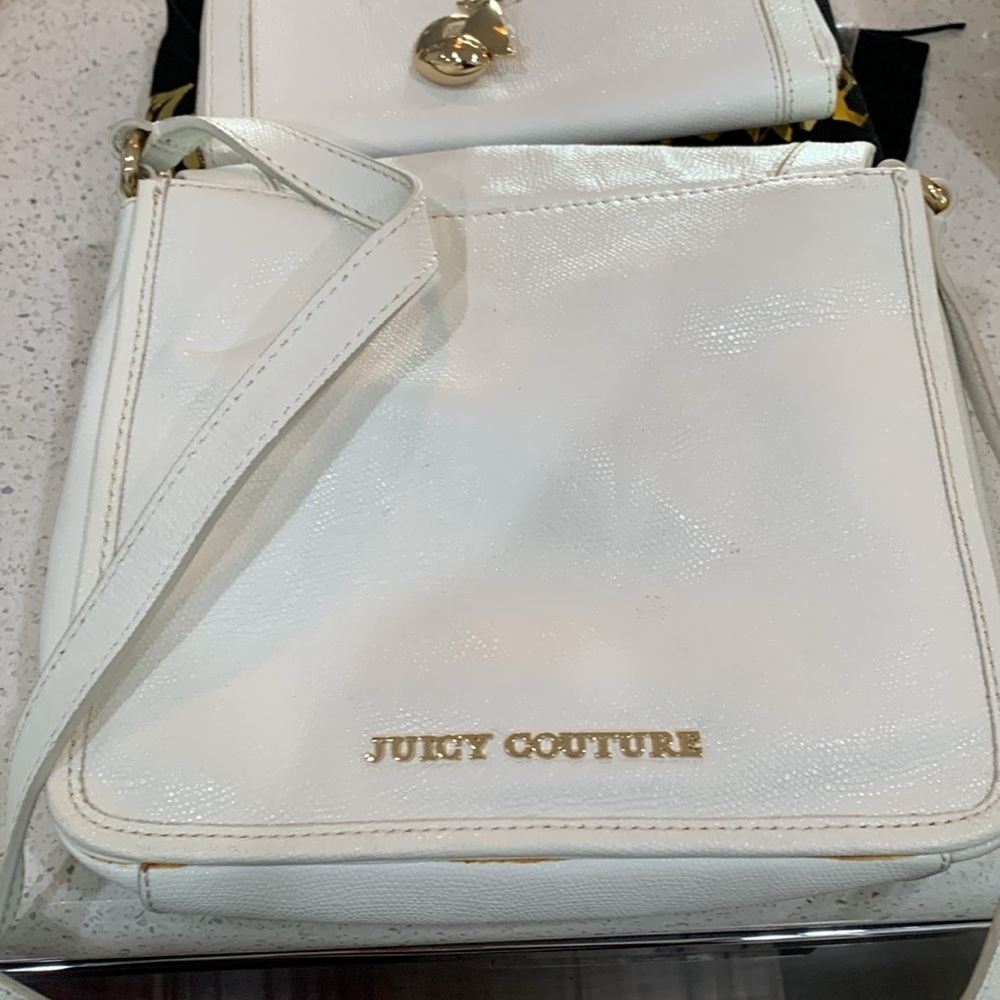 Juicy Couture White Leather Handbag and Matching Wallet Vintage💕 - Picture 4 of 7